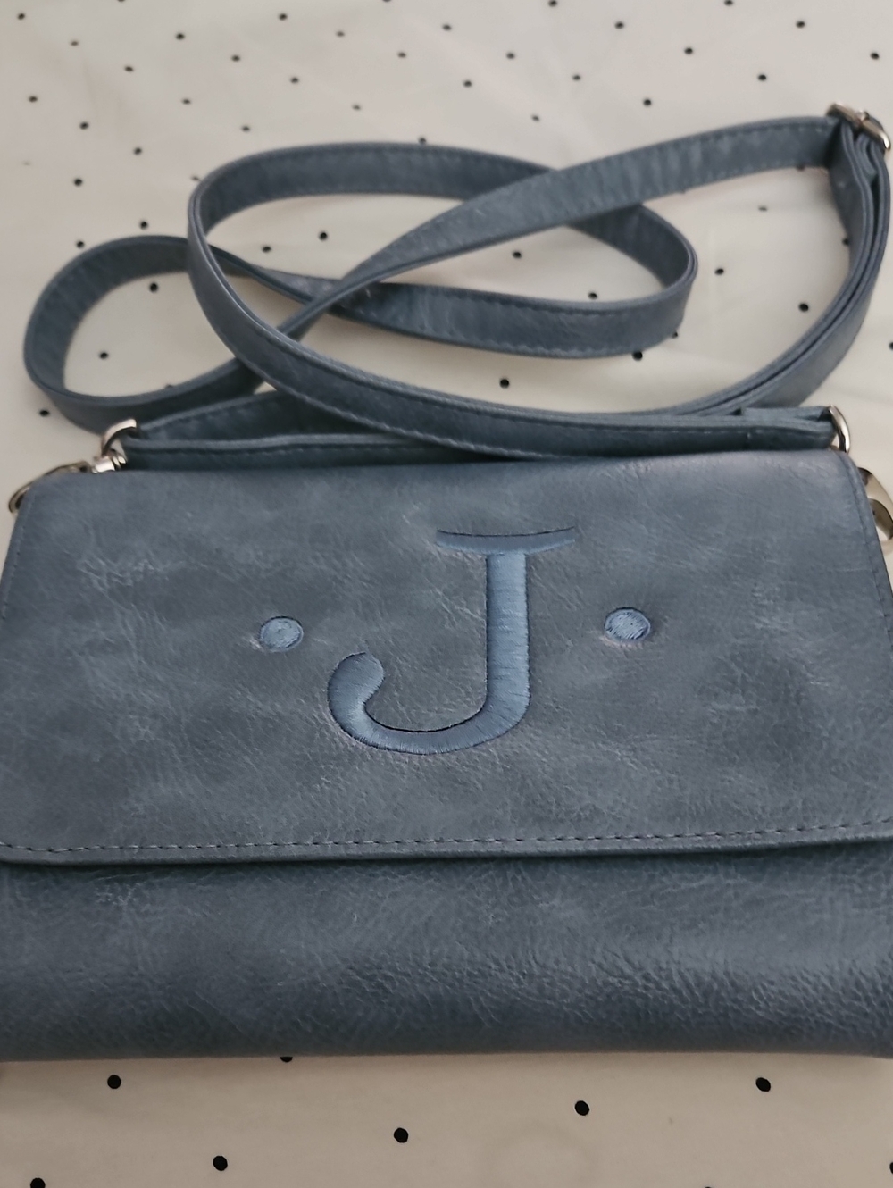 Jewell Collection Blue Crossbody Clutch Wallet Bag